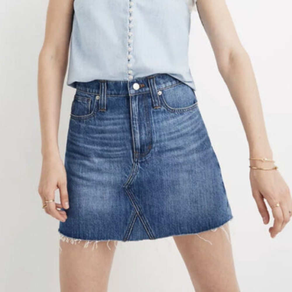 Madewell Rigid Denium A-line Denim Jean Skirt